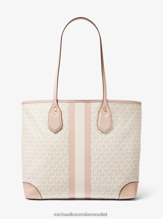 Michael Kors Borsa tote Eva con logo a righe grandi donne vaniglia/rosa tenue P06L0L1076 Accessori