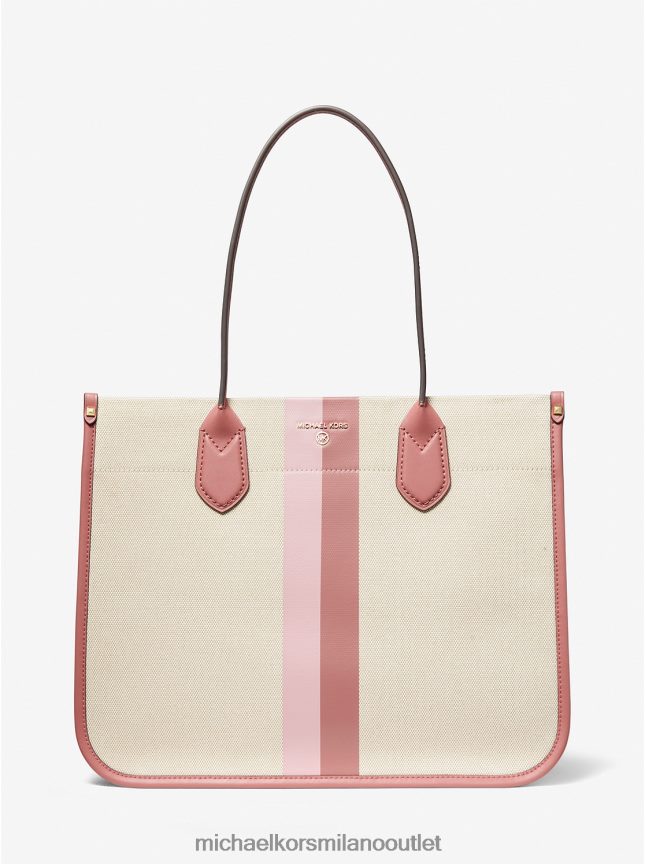 Michael Kors Borsa tote Heidi in tela a righe grandi donne rosa multi P06L0L1183 Accessori