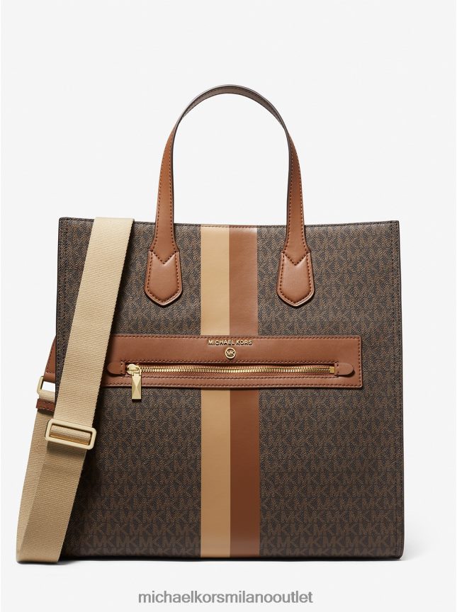 Michael Kors Borsa tote Kempner con righe grandi con logo donne marrone/bagagli P06L0L1086 Accessori