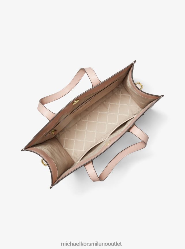 Michael Kors Borsa tote Kempner con righe grandi con logo donne vaniglia/rosa tenue P06L0L1089 Accessori