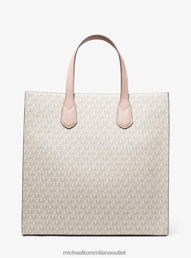 Michael Kors Borsa tote Kempner con righe grandi con logo donne vaniglia/rosa tenue P06L0L1089 Accessori