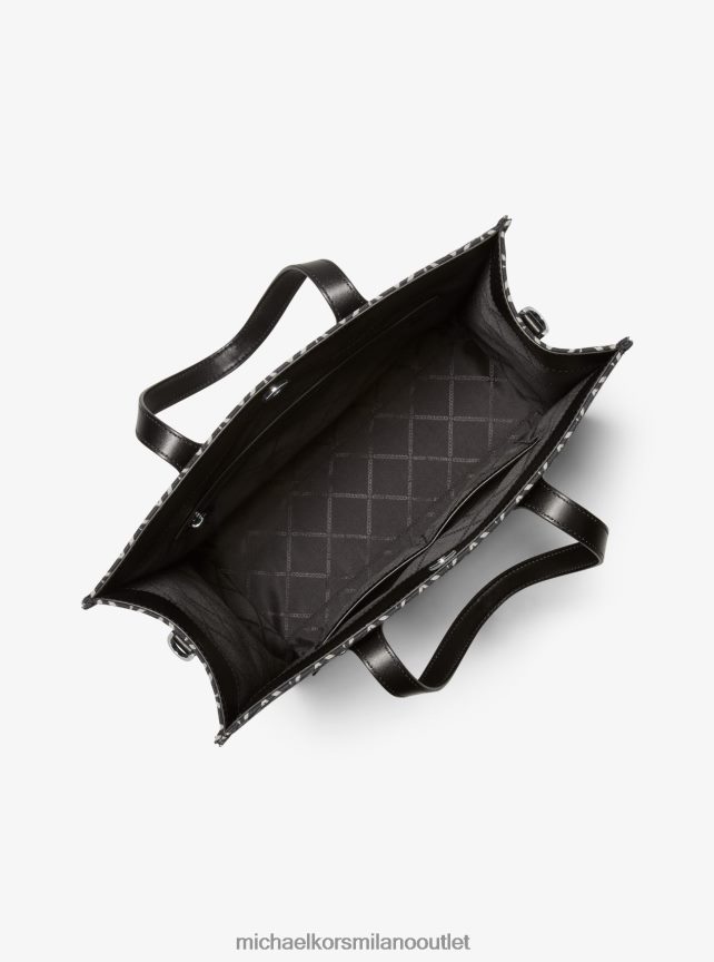 Michael Kors Borsa tote Kempner in jacquard con logo grande donne nero/crema chiaro P06L0L1088 Accessori