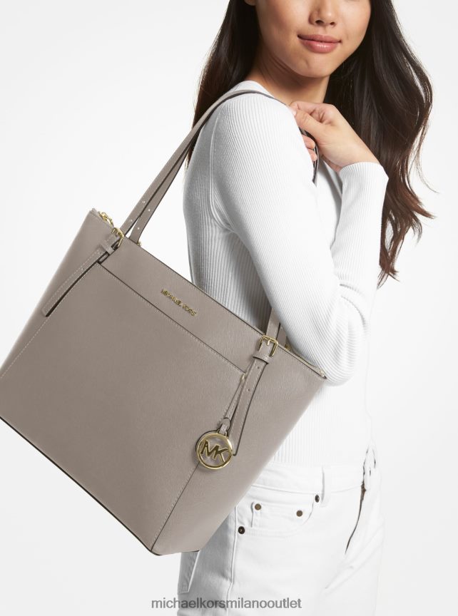 Michael Kors Borsa tote Voyager grande in pelle Saffiano donne grigio perla P06L0L1152 Accessori