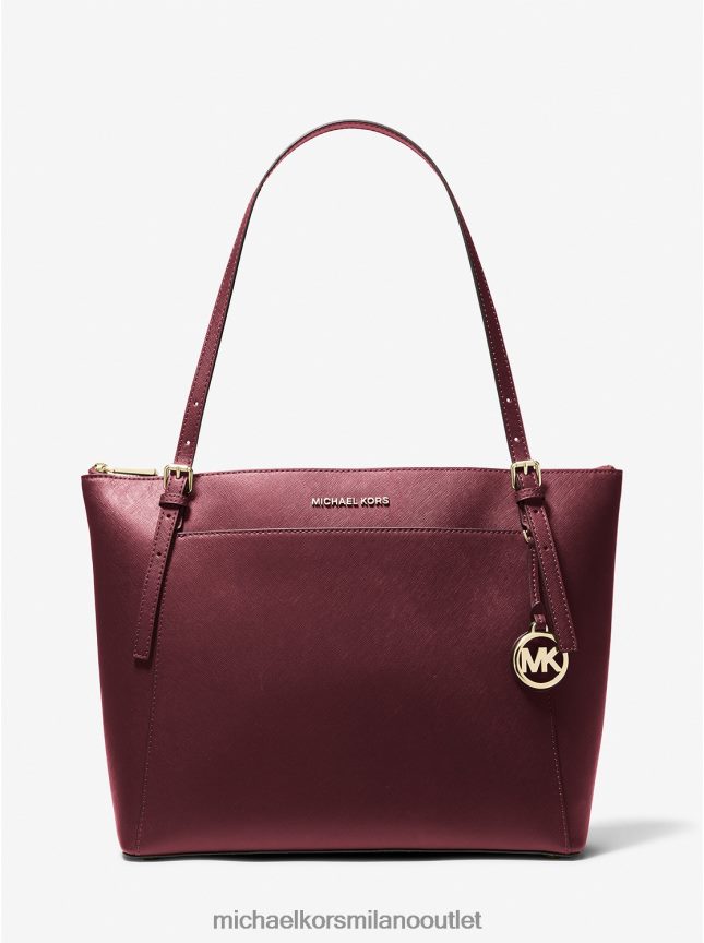 Michael Kors Borsa tote Voyager grande in pelle Saffiano donne merlot P06L0L1148 Accessori