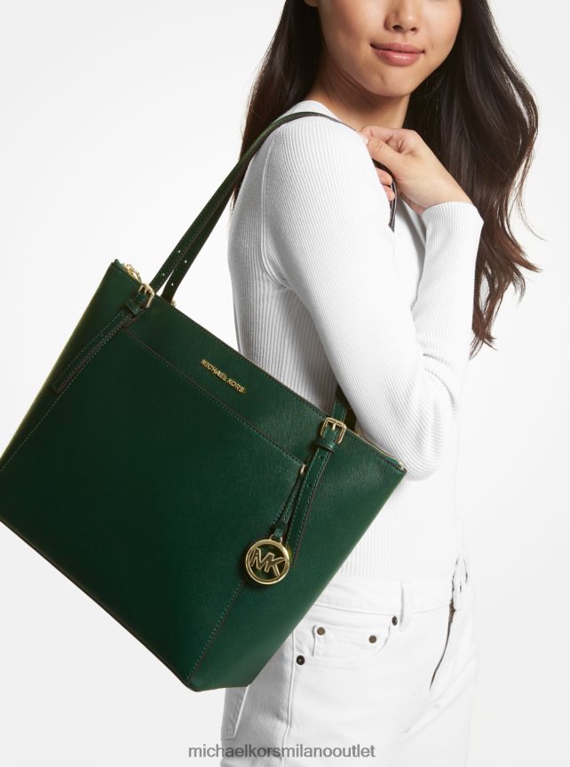 Michael Kors Borsa tote Voyager grande in pelle Saffiano donne verde da corsa P06L0L1151 Accessori