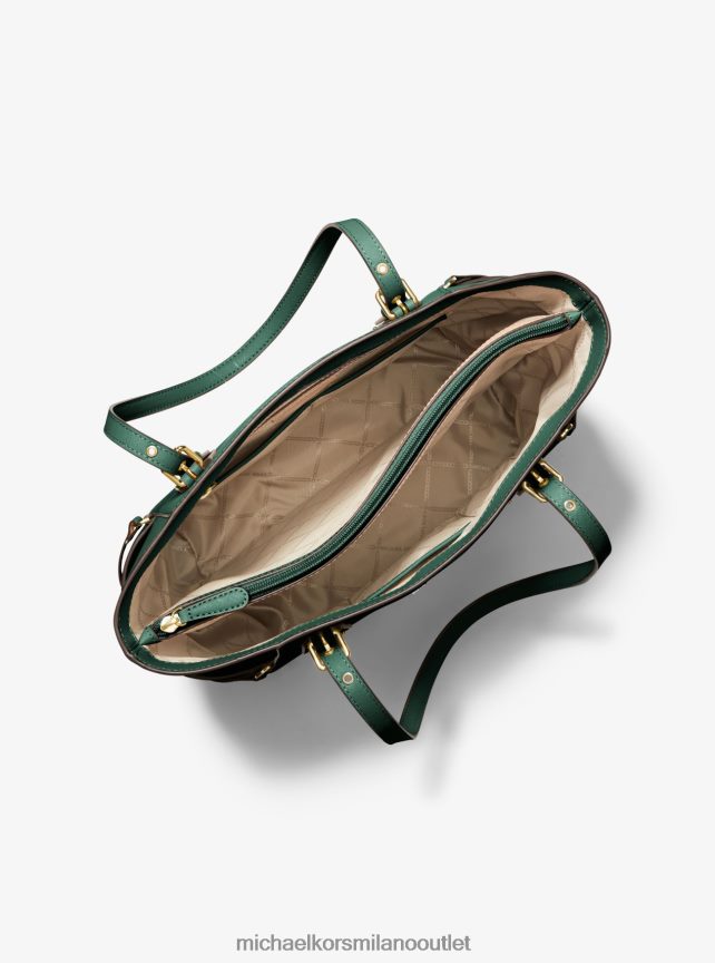 Michael Kors Borsa tote Voyager piccola in pelle Saffiano donne verde da corsa P06L0L1063 Accessori