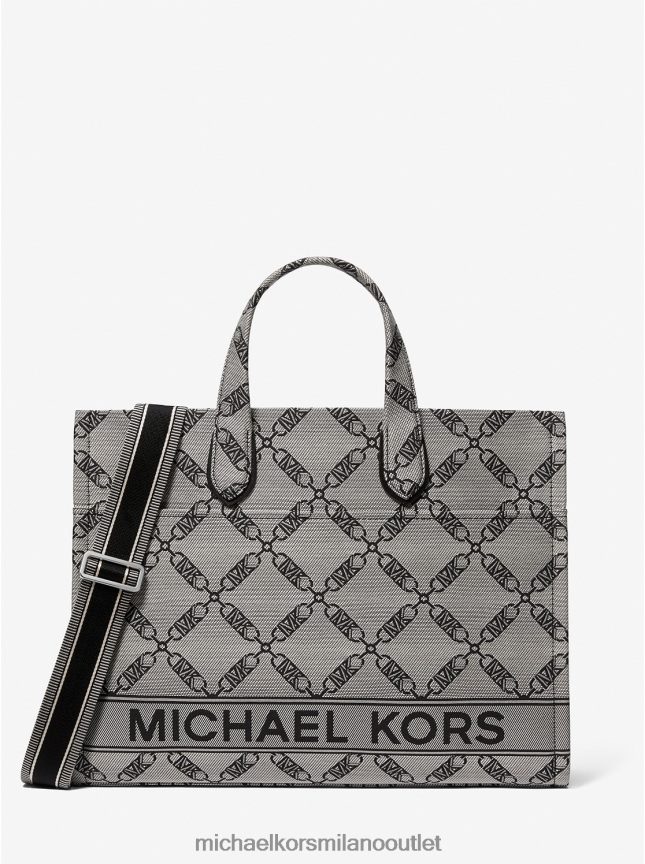 Michael Kors Borsa tote gigi grande in jacquard con logo impero donne naturale/nero P06L0L1155 Accessori