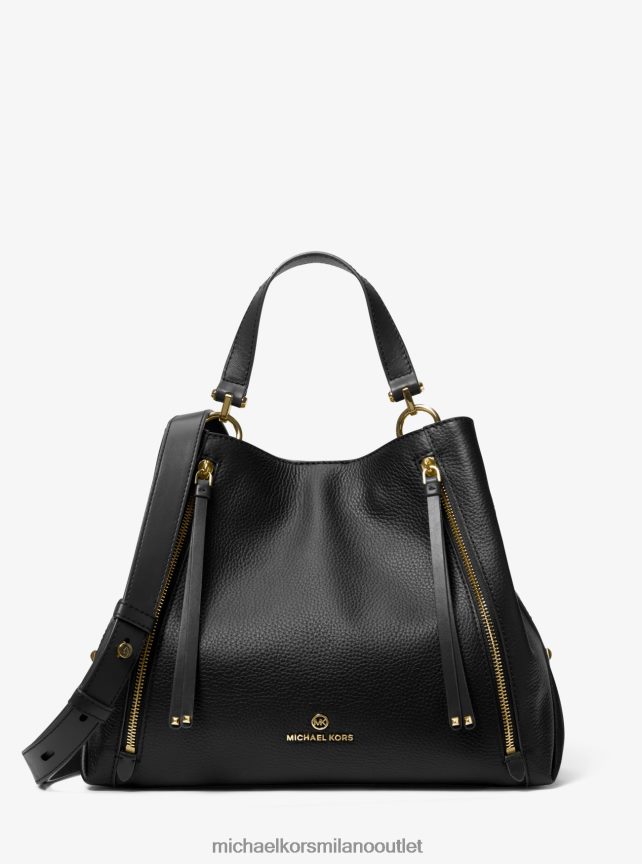 Michael Kors Borsa tote grande Brooklyn in pelle martellata donne nero P06L0L1191 Accessori