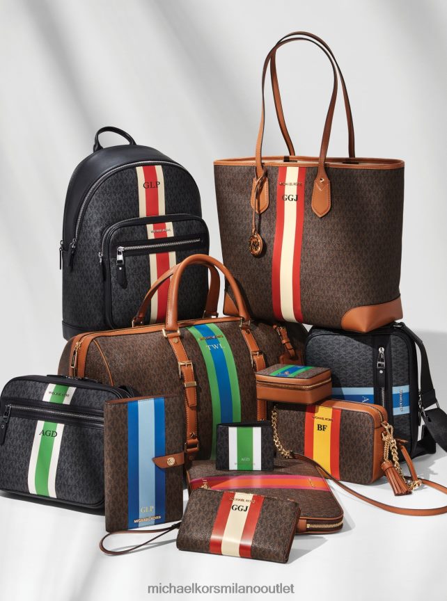 Michael Kors Borsa tote grande Eva con logo a righe donne rosso brillante P06L0L1073 Accessori