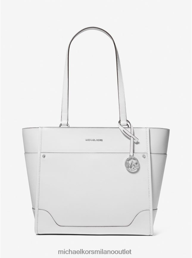 Michael Kors Borsa tote grande Harrison in pelle donne bianco ottico P06L0L1094 Accessori