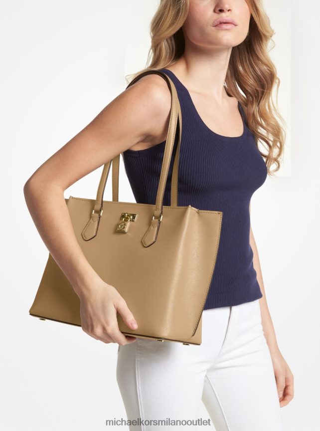 Michael Kors Borsa tote grande in pelle saffiano color rubino donne cammello P06L0L1158 Accessori