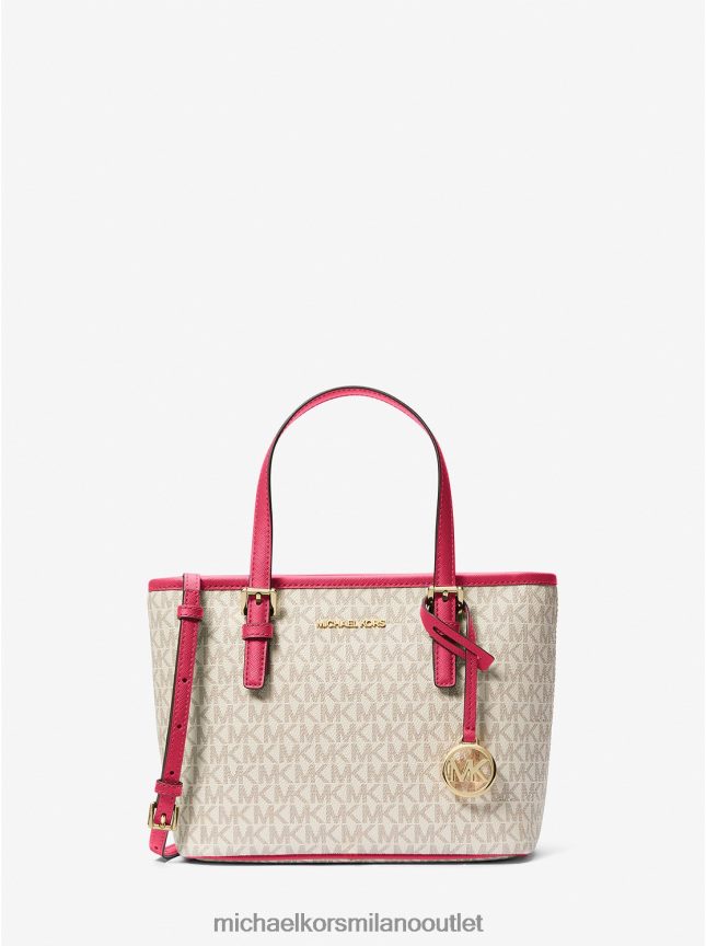 Michael Kors Borsa tote jet set travel extra piccola con logo e cerniera superiore donne rosa carminio multi P06L0L1106 Accessori