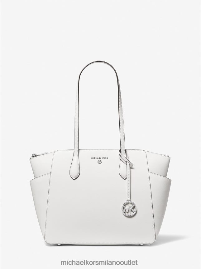 Michael Kors Borsa tote marilyn media in pelle saffiano donne bianco ottico P06L0L1045 Accessori