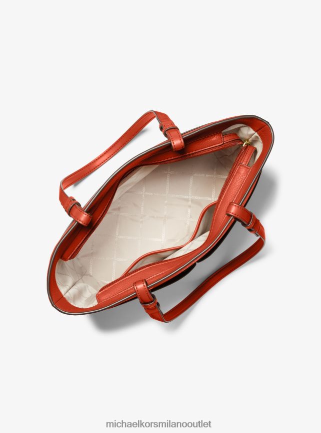 Michael Kors Borsa tote media Bedford in ecopelle donne arancione intenso P06L0L1172 Accessori