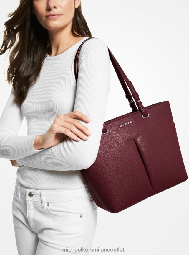 Michael Kors Borsa tote media Bedford in finta pelle martellata donne merlot P06L0L1162 Accessori