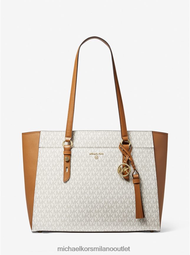 Michael Kors Sullivan borsa tote in pelle e logo grande donne vaniglia/ghianda P06L0L1188 Accessori