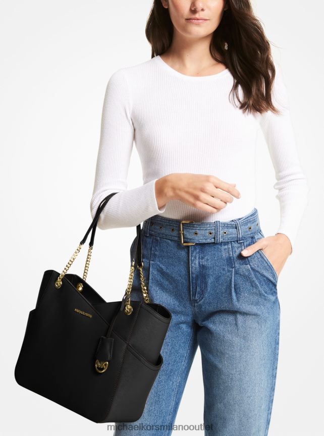 Michael Kors borsa a tracolla jet set grande in pelle saffiano donne nero P06L0L1119 Accessori