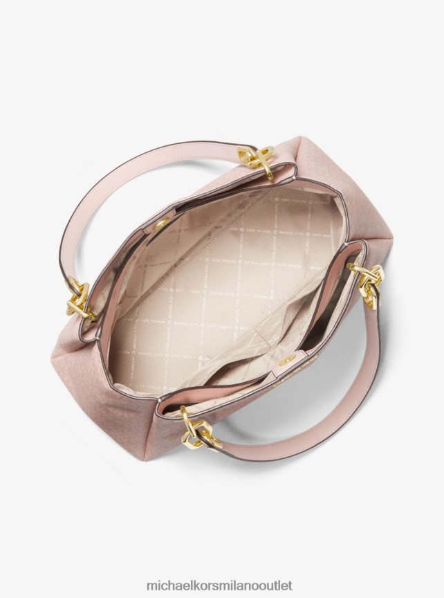 Michael Kors borsa a tracolla trisha con logo grande donne fard in polvere scura P06L0L1140 Accessori