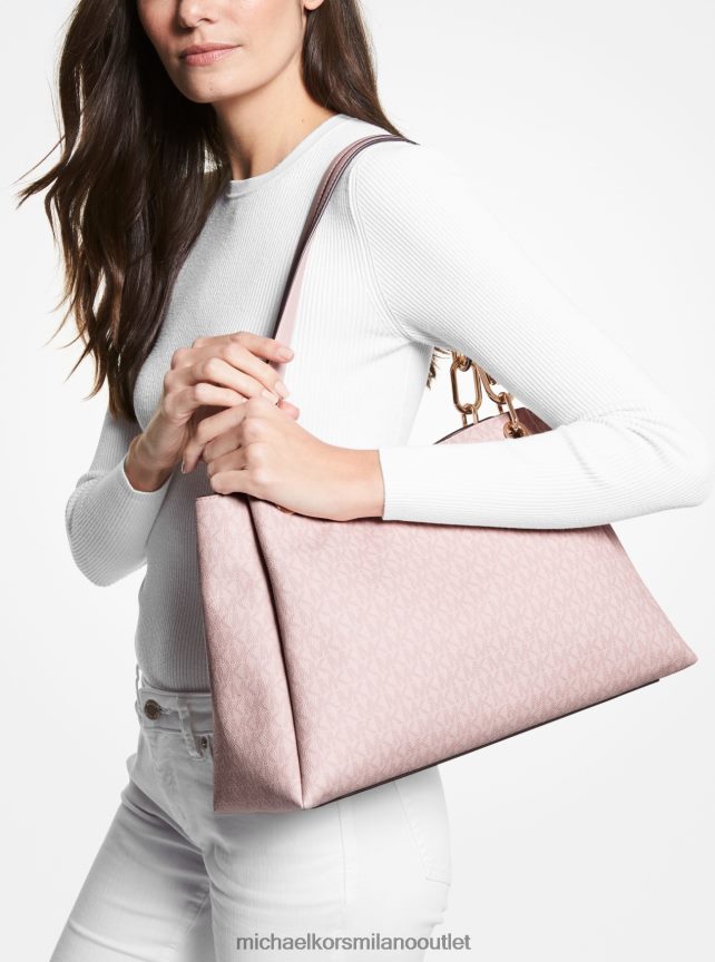 Michael Kors borsa a tracolla trisha con logo grande donne fard in polvere scura P06L0L1140 Accessori