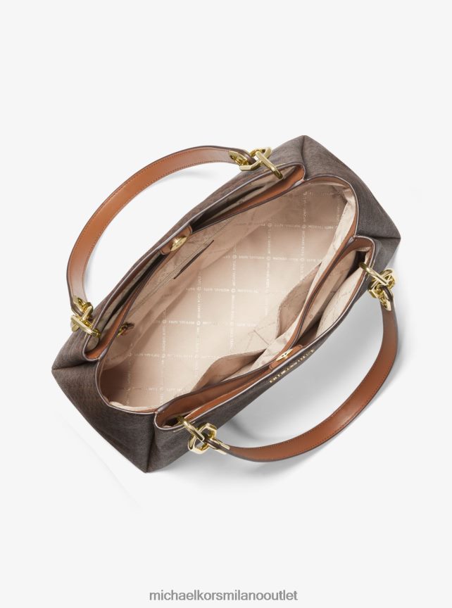 Michael Kors borsa a tracolla trisha con logo grande donne marrone P06L0L1141 Accessori