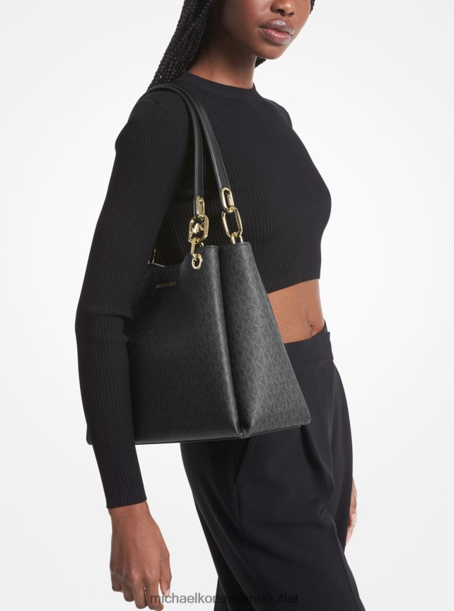 Michael Kors borsa a tracolla trisha con logo grande donne nero P06L0L1138 Accessori