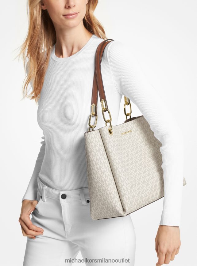 Michael Kors borsa a tracolla trisha con logo grande donne vaniglia P06L0L1143 Accessori