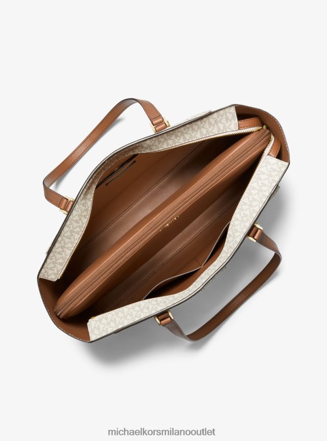 Michael Kors borsa tote grande sally con logo 2 in 1 e borsa in ecopelle donne vaniglia/ghianda P06L0L1124 Accessori