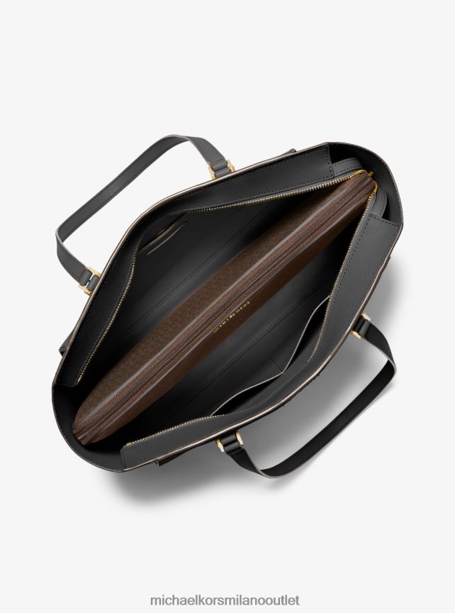 Michael Kors borsa tote sally grande 2 in 1 in pelle saffiano e logo donne nero P06L0L1121 Accessori