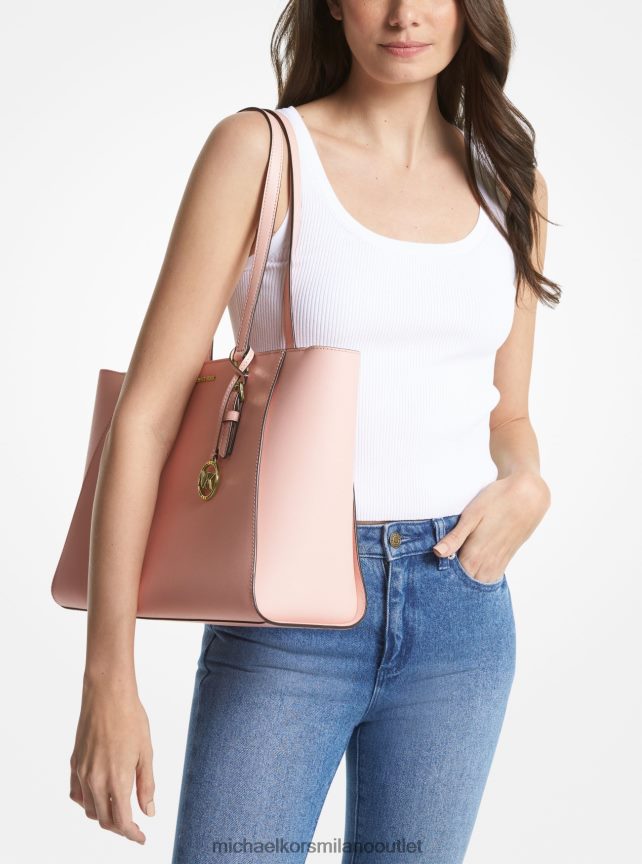 Michael Kors borsa tote sally grande 2 in 1 in pelle saffiano e logo donne rosa P06L0L1118 Accessori
