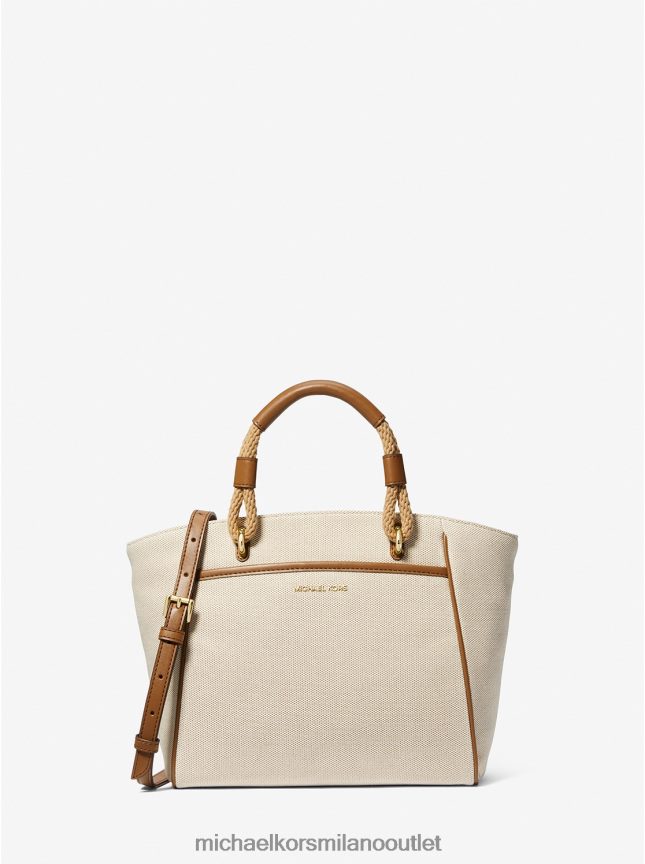 Michael Kors borsa tote talia piccola in tela di cotone donne naturali/bagagli P06L0L1110 Accessori