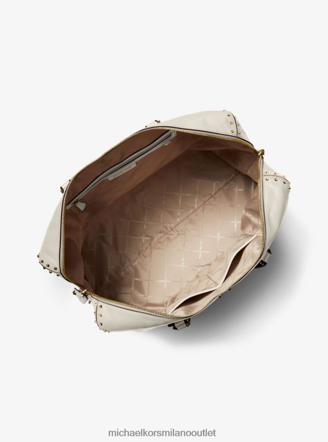 Michael Kors Borsa weekender Astor extra large in pelle con borchie donne lt. panna P06L0L1526 Accessori