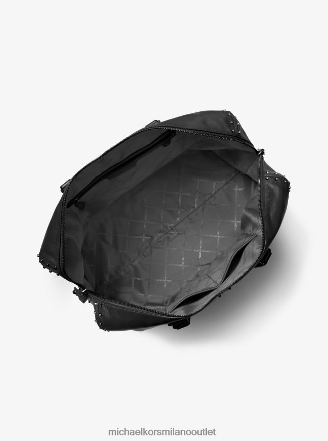 Michael Kors Borsa weekender Astor extra large in pelle con borchie donne nero P06L0L1524 Accessori