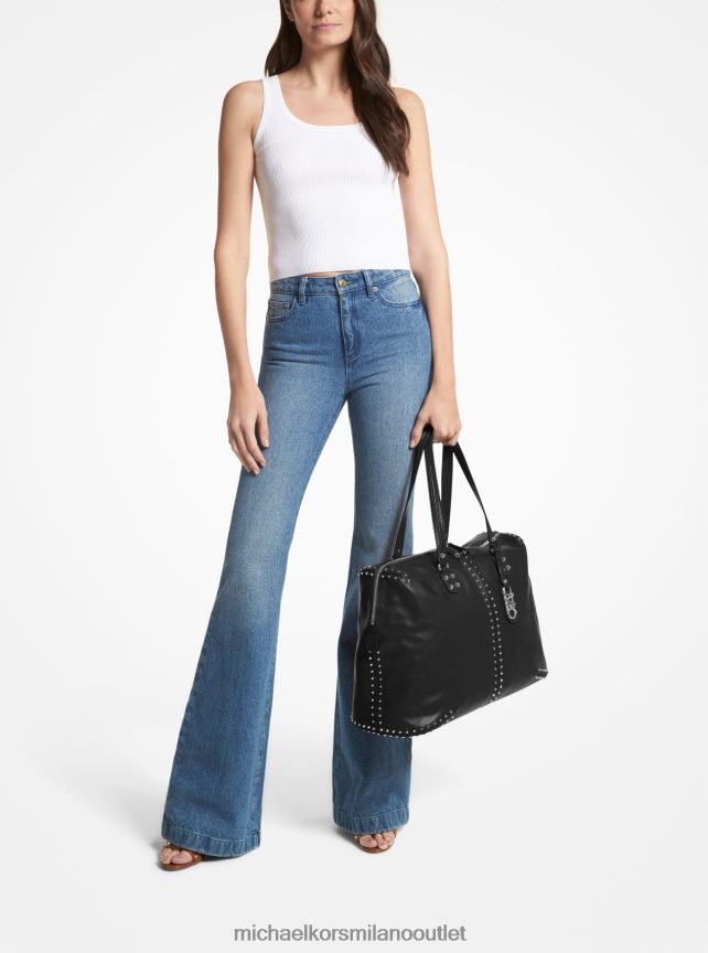 Michael Kors Borsa weekender Astor extra large in pelle con borchie donne nero P06L0L1524 Accessori