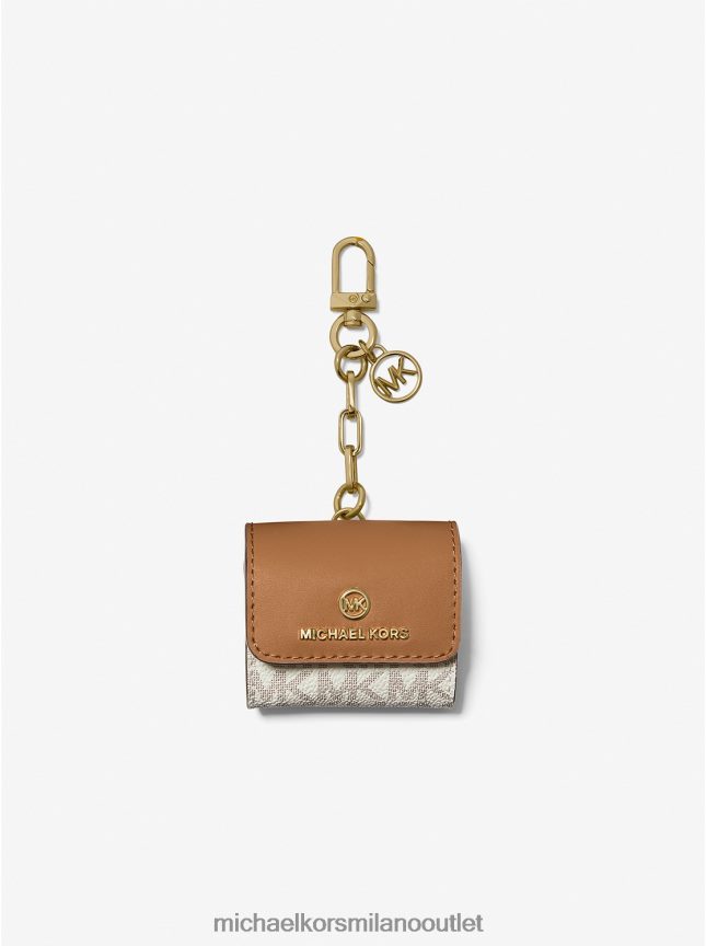 Michael Kors Custodia con clip con logo per Apple Airpods donne vaniglia/ghianda P06L0L1539 Accessori