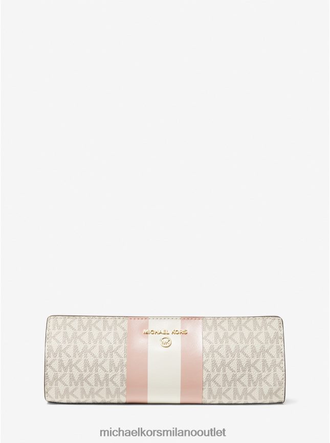 Michael Kors astuccio piccolo con righe con logo donne vaniglia/rosa tenue P06L0L1547 Accessori