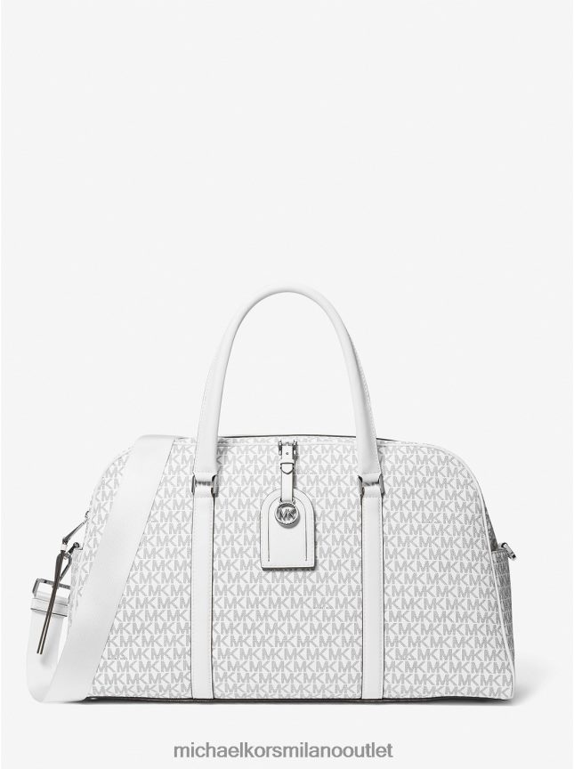 Michael Kors borsa da weekend Heritage extra large con logo donne bianco ottico/nero P06L0L1531 Accessori