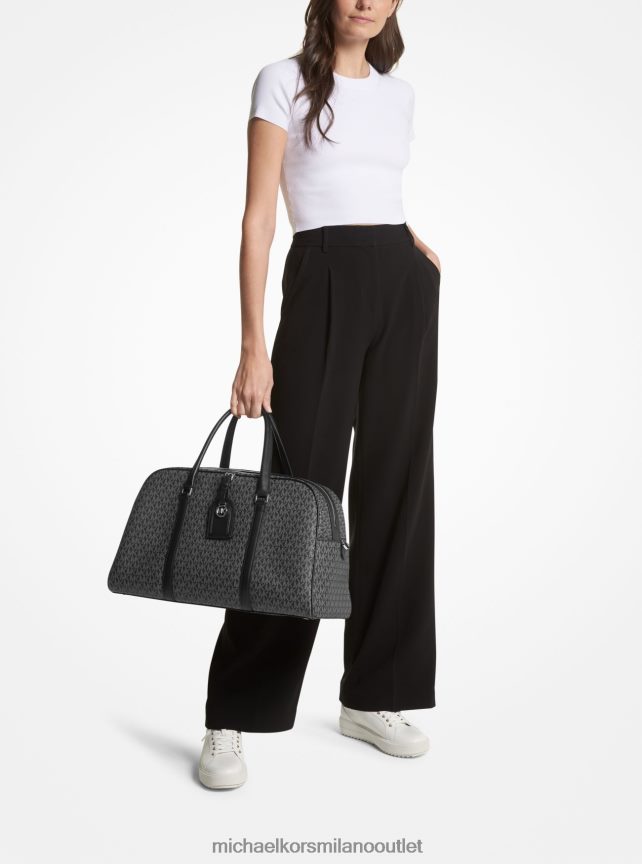 Michael Kors borsa da weekend Heritage extra large con logo donne nero bianco P06L0L1532 Accessori