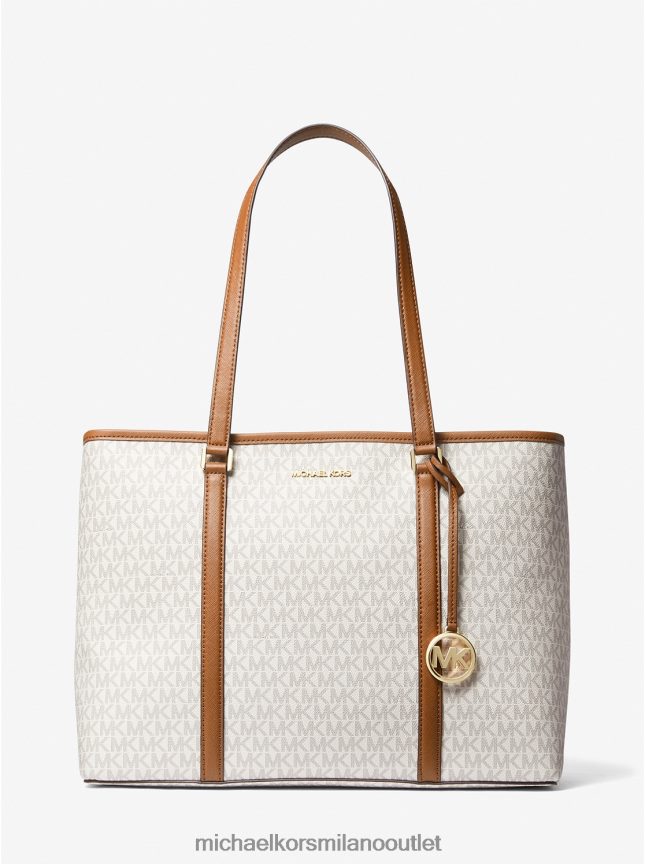 Michael Kors borsa tote triste con logo grande e cerniera superiore donne vaniglia P06L0L1537 Accessori
