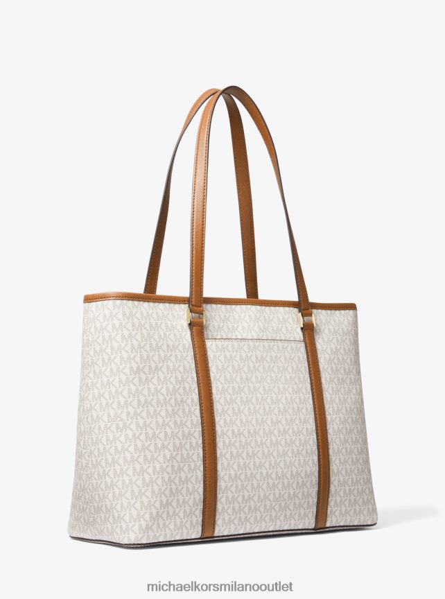 Michael Kors borsa tote triste con logo grande e cerniera superiore donne vaniglia P06L0L1537 Accessori