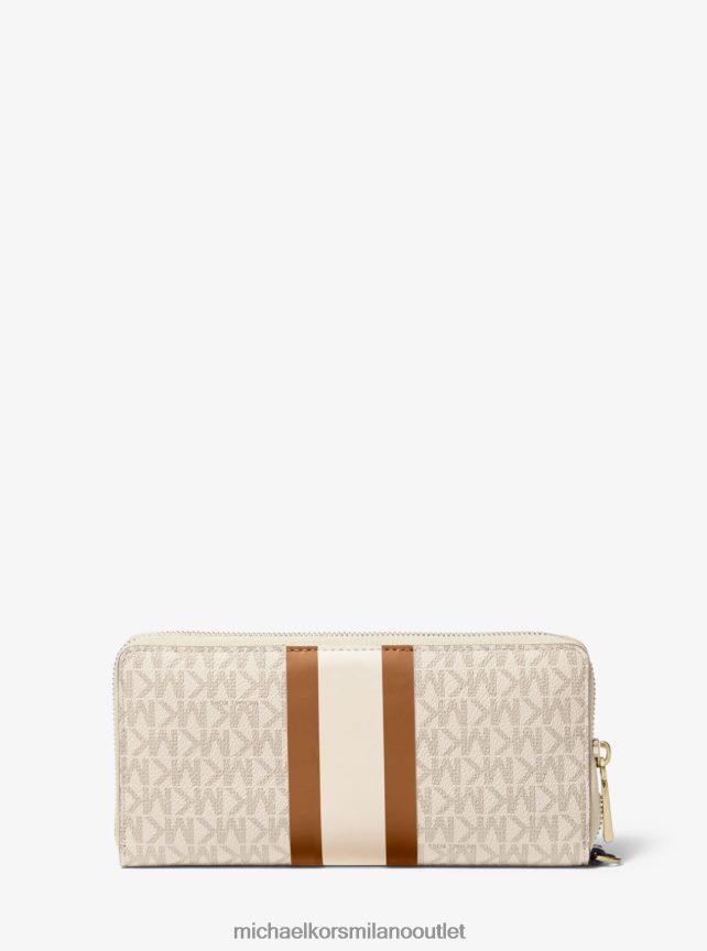 Michael Kors cinturino da polso Continental a righe con logo donne vaniglia/ghianda P06L0L1552 Accessori