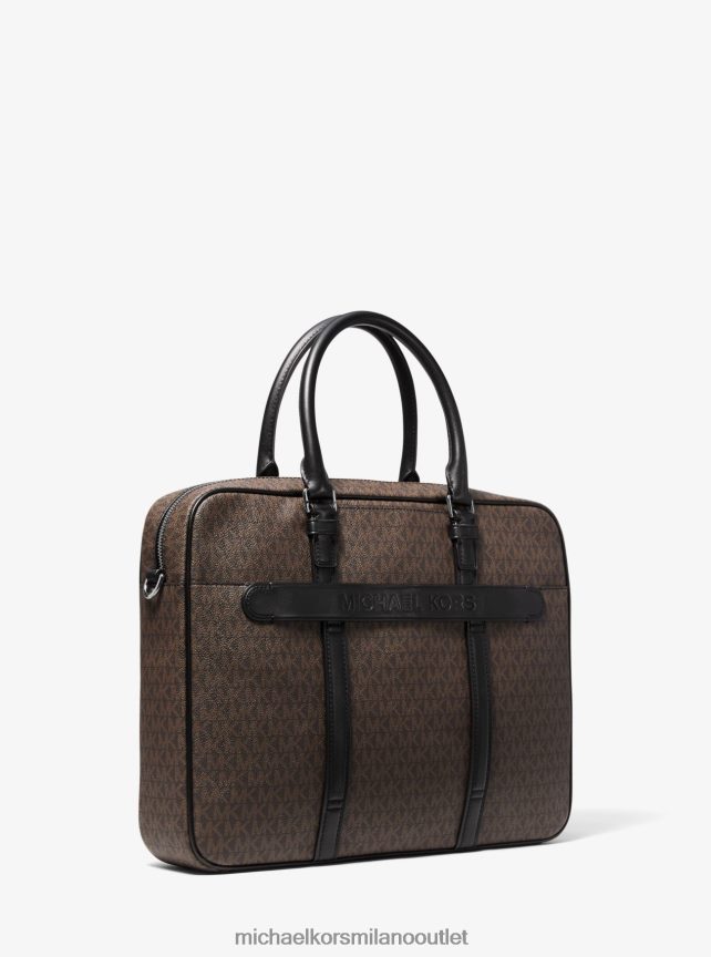 Michael Kors logo Hudson e valigetta in pelle donne Marrone nero P06L0L1558 Accessori