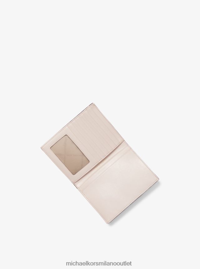 Michael Kors portafoglio per passaporto medio da viaggio Bedford con righe con logo donne vaniglia/rosa tenue P06L0L1545 Accessori