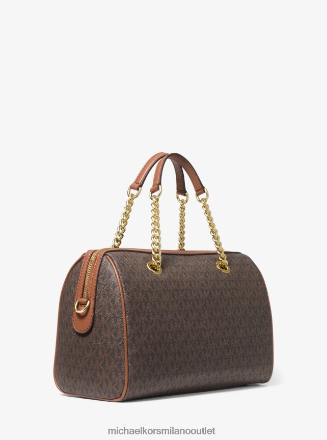 Michael Kors Borsa Blaire media a righe con logo donne marrone/bagagli P06L0L1507 Accessori