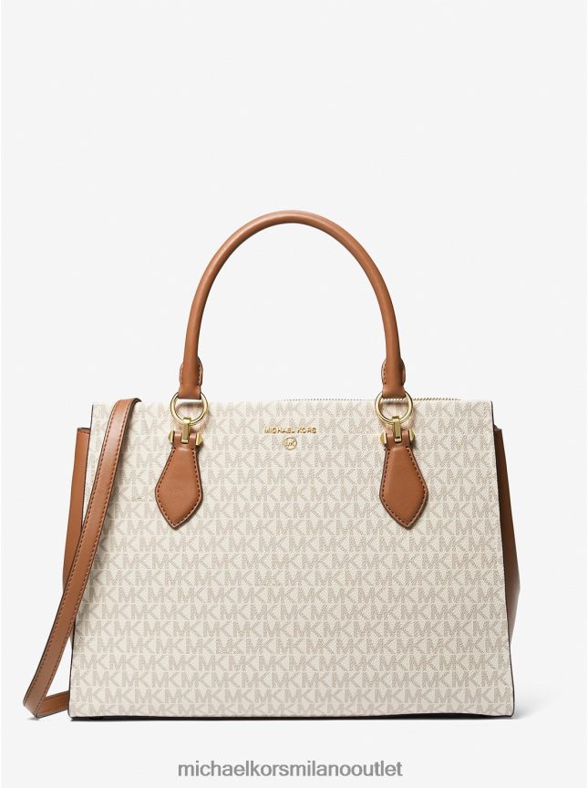 Michael Kors Borsa a tracolla grande con logo Marilyn donne vaniglia/ghianda P06L0L1396 Accessori