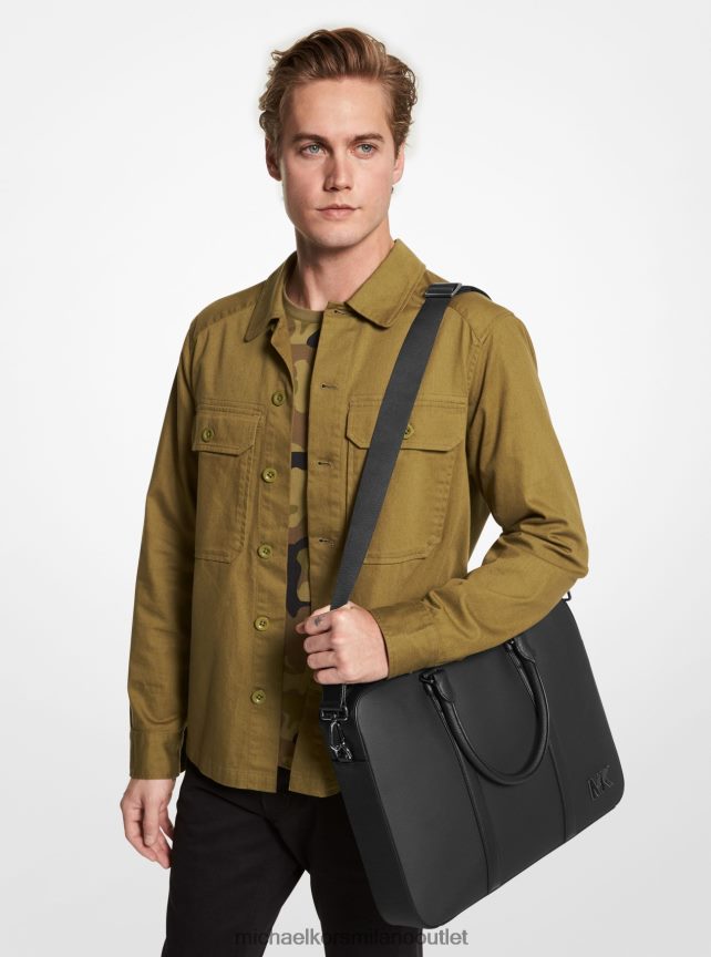 Michael Kors Cartella in pelle martellata Hudson donne nero P06L0L1511 Accessori