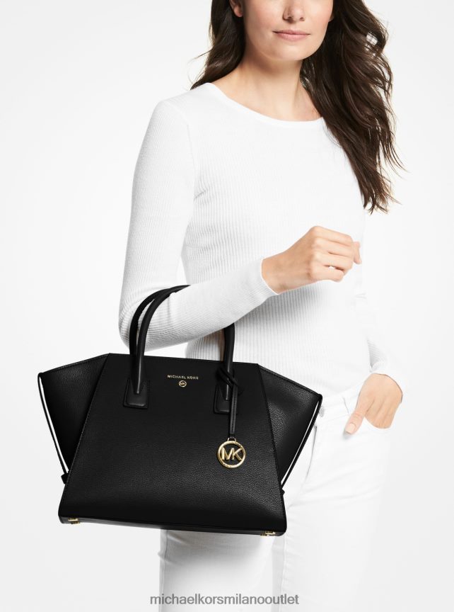Michael Kors borsa Avril grande in pelle con cerniera superiore donne nero P06L0L1453 Accessori