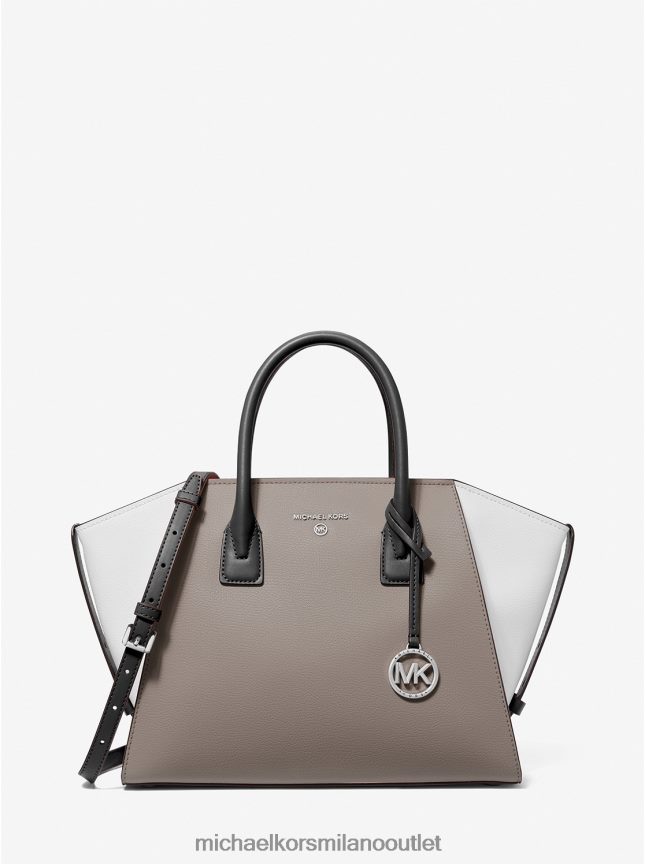 Michael Kors borsa Avril grande in pelle martellata color block con cerniera superiore donne pgry/opt/blk P06L0L1447 Accessori
