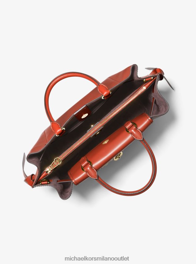 Michael Kors borsa hamilton legacy grande in pelle con cintura donne arancione intenso P06L0L1408 Accessori
