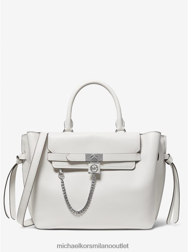 Michael Kors borsa hamilton legacy grande in pelle con cintura donne bianco ottico P06L0L1399 Accessori