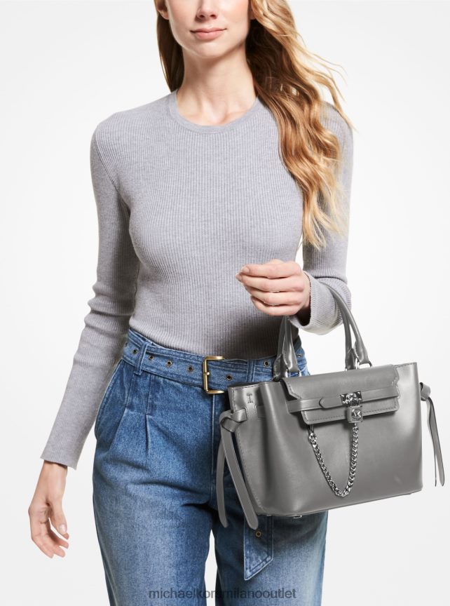 Michael Kors borsa hamilton legacy piccola in pelle con cintura donne grigio erica P06L0L1504 Accessori